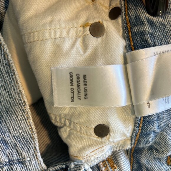 AGOLDE Criss Cross Straight Jeans in Women's Size 24 Button Fly Raw Hem Lt Wash - Picture 9 of 9